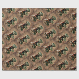 Vintage Red Tractor Rustic Barn Wrapping Paper