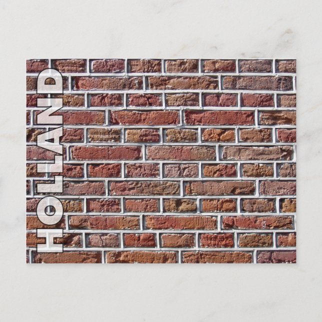 Vintage Red Traditional Dutch Brickwork Pointing Postcard (Front)