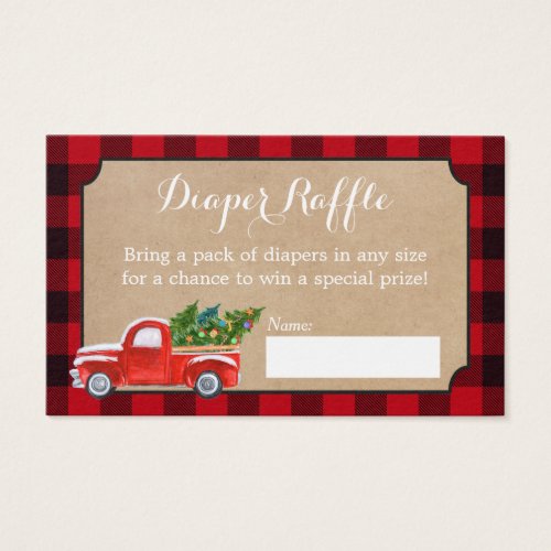 Vintage Red Truck Buffalo Plaid Diaper Raffle