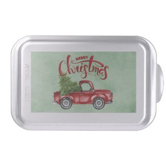 Vintage Red Truck Christmas Cake Pan