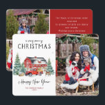 Vintage Red Truck | Christmas Holiday Photo Card<br><div class="desc">Featuring a rustic red barn and charming vintage red truck. This cute Christmas card is a charming holiday theme perfect for anyone on your mailing list. More room on the back for two photos and custom holiday message. Add your custom wording to this design by using the "Edit this design...</div>