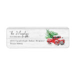 Vintage Red Truck Christmas Return Address Label<br><div class="desc">Vintage Red Truck Christmas Return Address label</div>