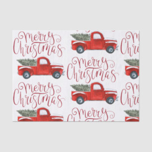 Vintage Red Truck Christmas Tissue Paper
