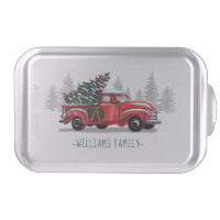 Vintage Red Truck Christmas Tree Family Name