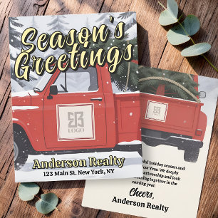 Vintage Red Truck Corporate Business Logo Note Card