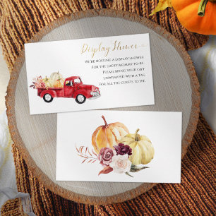 Vintage Red Truck Display Shower Fall Baby Shower Enclosure Card