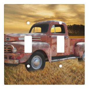 Vintage Red Truck Farm Field Light Switch Cover