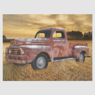Vintage Red Truck Farm Field Tissue Paper