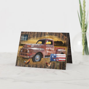 Vintage Red Truck Farm Truck Antique Truck Invitation