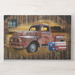 Vintage Red Truck HP Laptop Skin