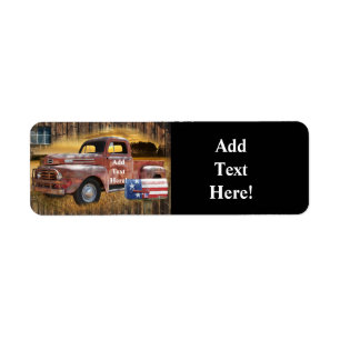 Vintage Red Truck Label