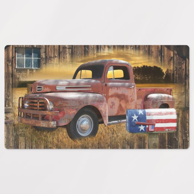 Vintage Red Truck Labels (Design 1)