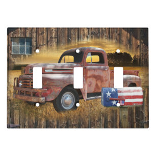 Vintage Red Truck Light Switch Cover