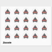 Vintage Red Truck Merry Christmas Classic Round Sticker (Sheet)