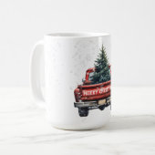Vintage Red Truck Merry Christmas Coffee Mug (Front Left)