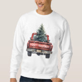 Vintage Red Truck Merry Christmas Sweatshirt (Front)
