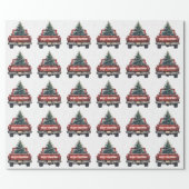 Vintage Red Truck Merry Christmas Wrapping Paper (Flat)