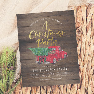 Vintage Red Truck & Plaid Budget Christmas Party