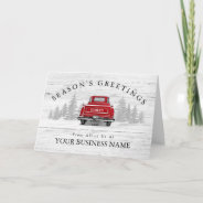 Vintage Red Truck Rustic Business Inside White Holiday Card at Zazzle