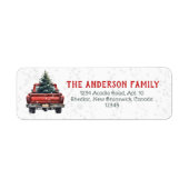 Vintage Red Truck Rustic Christmas Label (Front)