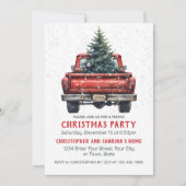 Vintage Red Truck Rustic Christmas Party Invitation (Front)