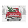 Vintage Red Truck Rustic Pine Trees Family Name Placemat