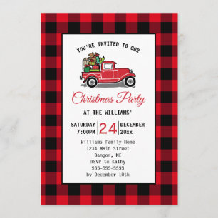 Vintage Red Truck Toys Christmas Party Invitation