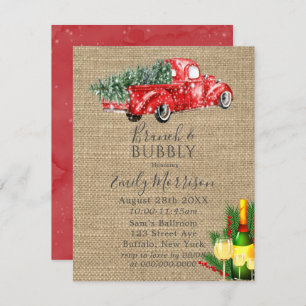Vintage Red Truck Wine Brunch & Bubbly Invites