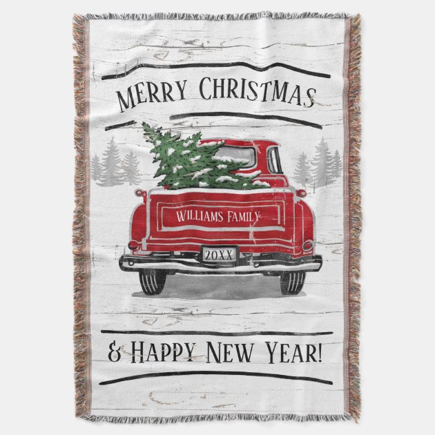 Red truck with hotsell christmas tree throw blanket