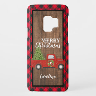 Vintage Red Truck with Christmas Tree Phone Case-Mate Samsung Galaxy S9 Case