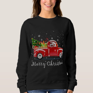 Vintage Red Truck With Merry Christmas Tree Sweatshirt