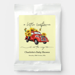 Vintage Red Truck with Sunflowers Baby Shower Hot Chocolate Drink Mix