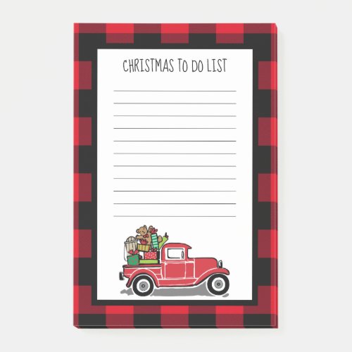Vintage Red Truck with Toys Christmas To Do List Post_it Notes