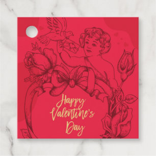 Vintage Red Valentine's Day Gift Tag
