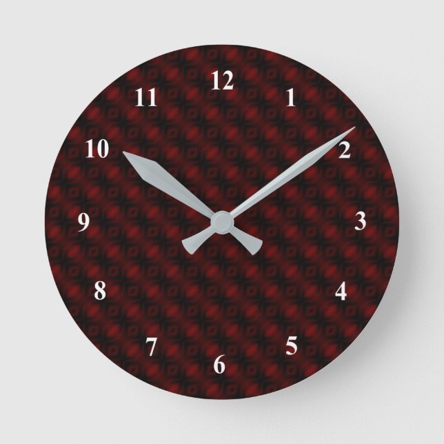 Vintage Red Velvet Wallpaper Abstract Design Round Clock (Front)