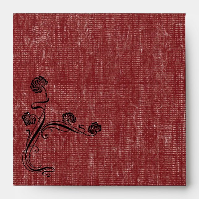 Vintage Red Wedding Envelope (Front)