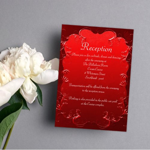 Vintage Red Wedding Reception Enclosure Card