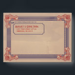 Vintage Red White & Blue Customizable A7 Envelopes<br><div class="desc">This envelope has a decorative frame border, a pointing hand, and "If undeliverable please return to:" text, giving it that vintage, old fashioned feel. The creamy brown design is distressed for a stained, faded look, and the return address is completely customizable with your own information. These envelopes really look antique,...</div>