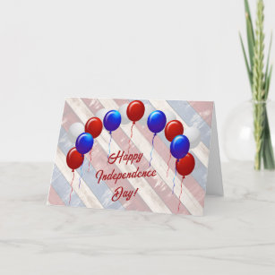 Vintage Red White Blue Patriotic  Holiday Card