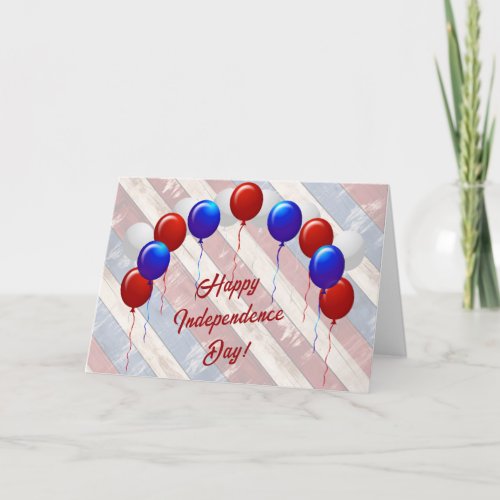 Vintage Red White Blue Patriotic  Holiday Card