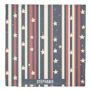 Vintage Red, White & Blue Stripes with Stars (2) Duvet Cover