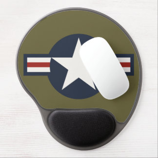 Vintage Red White Blue USAAF Insignia Star Bars Gel Mouse Pad