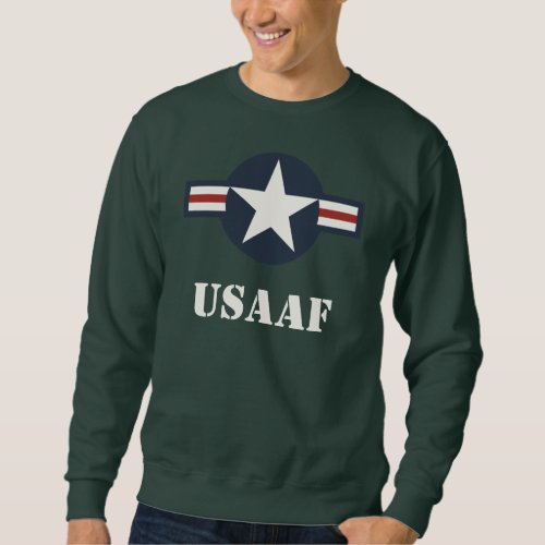 Vintage Red White Blue USAAF Insignia Star Sweatshirt