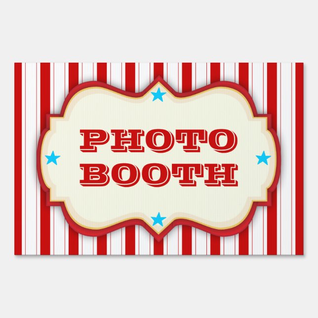 Vintage Red White Circus Carnival Party Yard Sign (Front)
