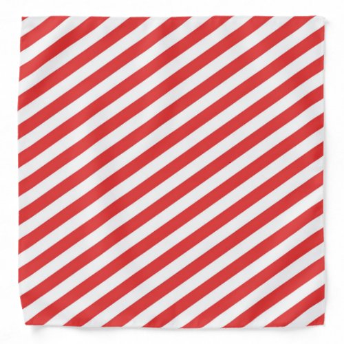 Vintage Red White Girly Stripes Pattern Bandana