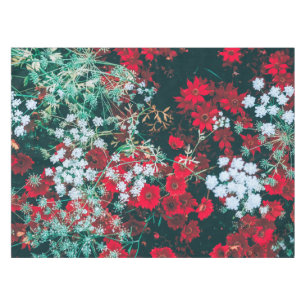 Vintage Red Wildflowers Artwork   Tablecloth