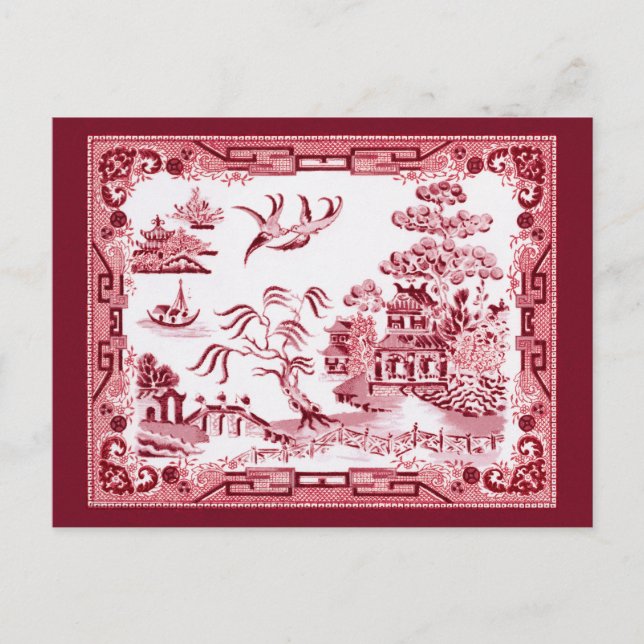 Vintage Red Willow Postcard (Front)