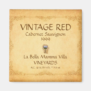 Vintage Red Wine Magnet! Magnet