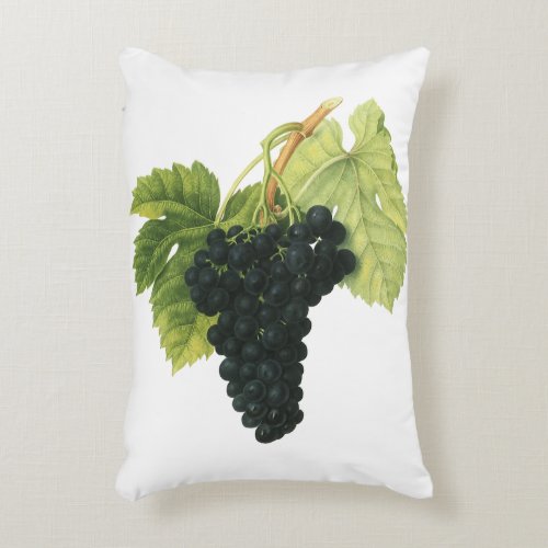 Vintage Red Wine Organic Grape Cluster Food Fruit Accent Pillow