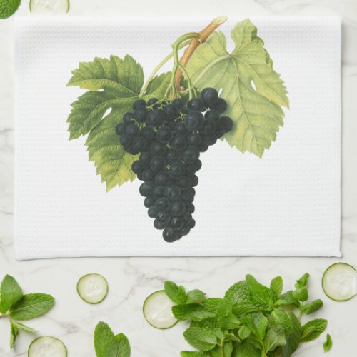 Vintage Red Wine Organic Grape Cluster Food Fruit Kitchen Towel